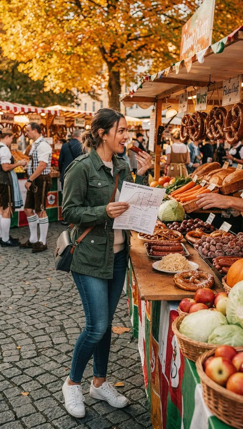 Eine gedruckte Routenkarte mit handschriftlichen Notizen und Vorschlägen für Zwischenstopps in Deutschland.